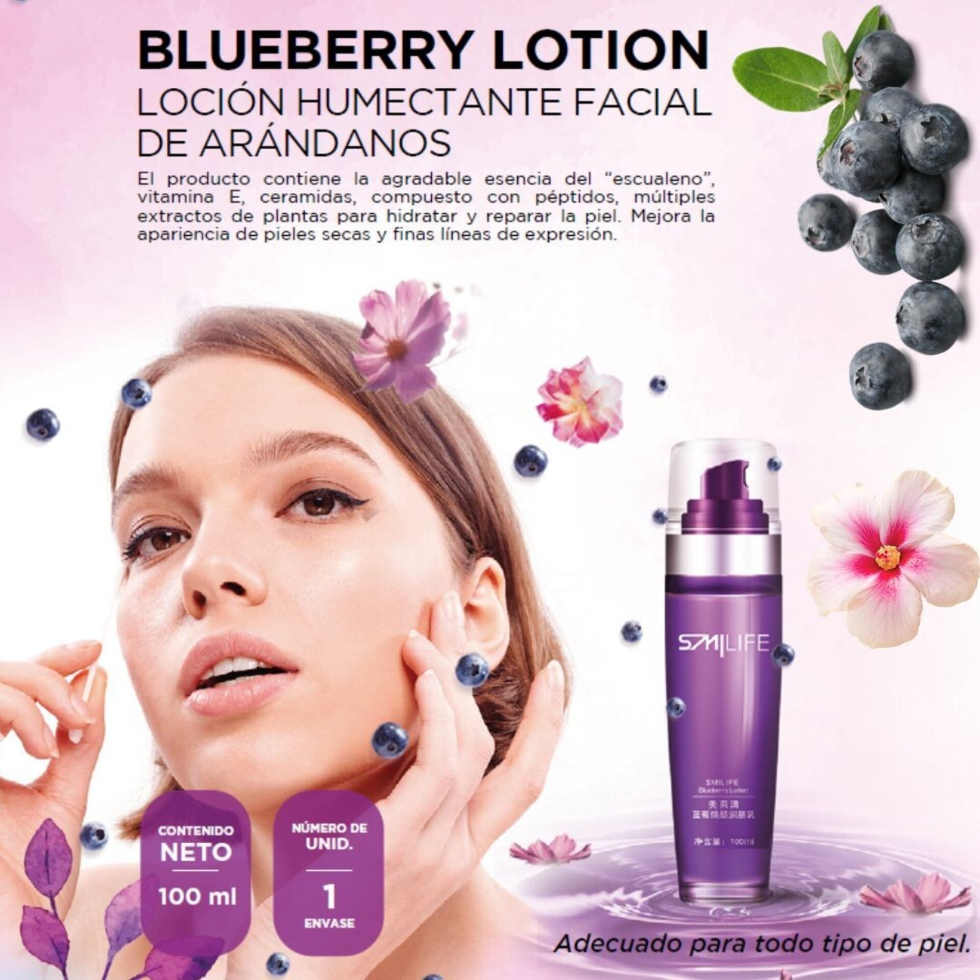 Blueberry Lotion – Loción Humectante Facial de Arándanos (100 ml) - 2