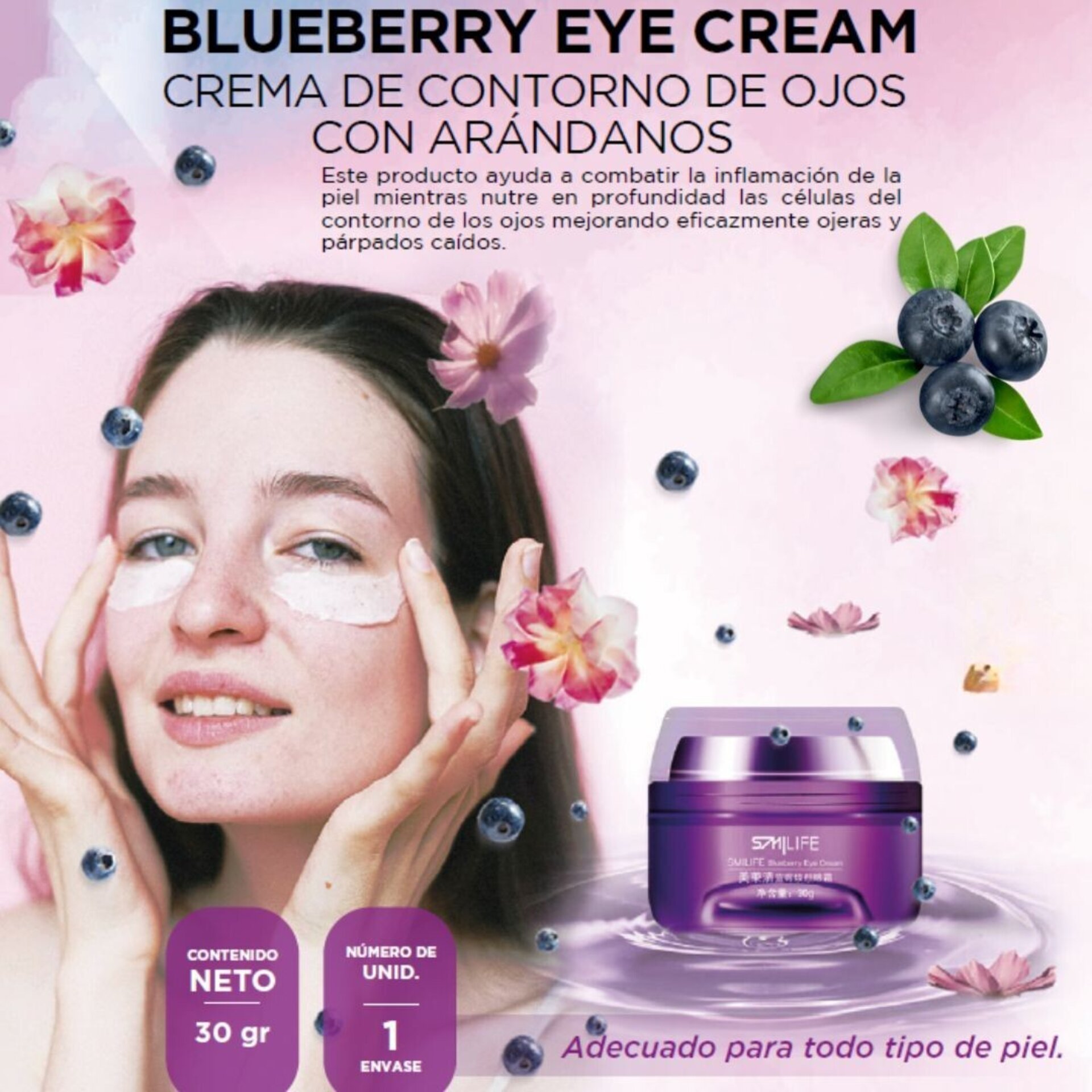 Blueberry eye cream – Crema de contorno de ojos con arándanos (30 g) - 2