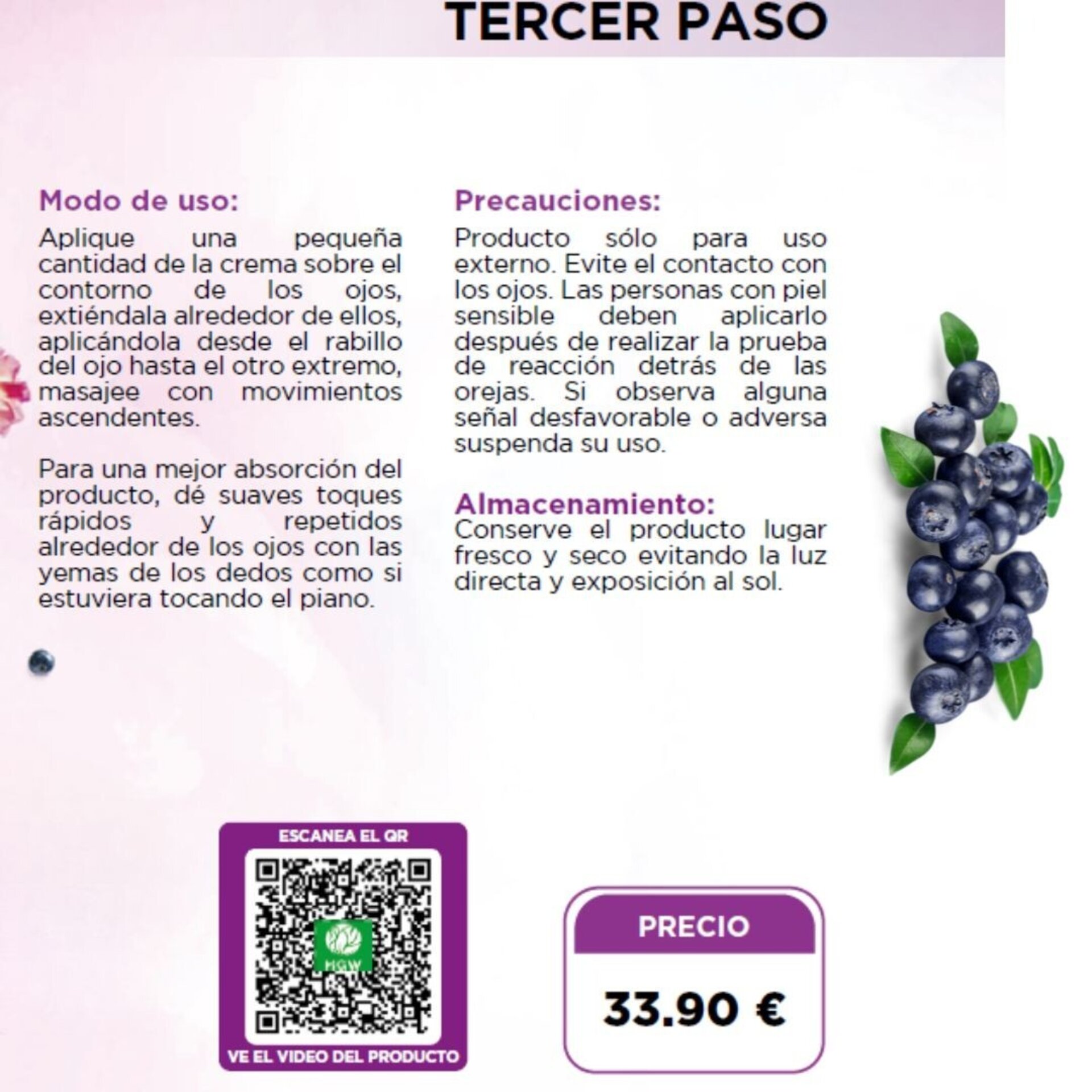 Blueberry eye cream – Crema de contorno de ojos con arándanos (30 g) - 3