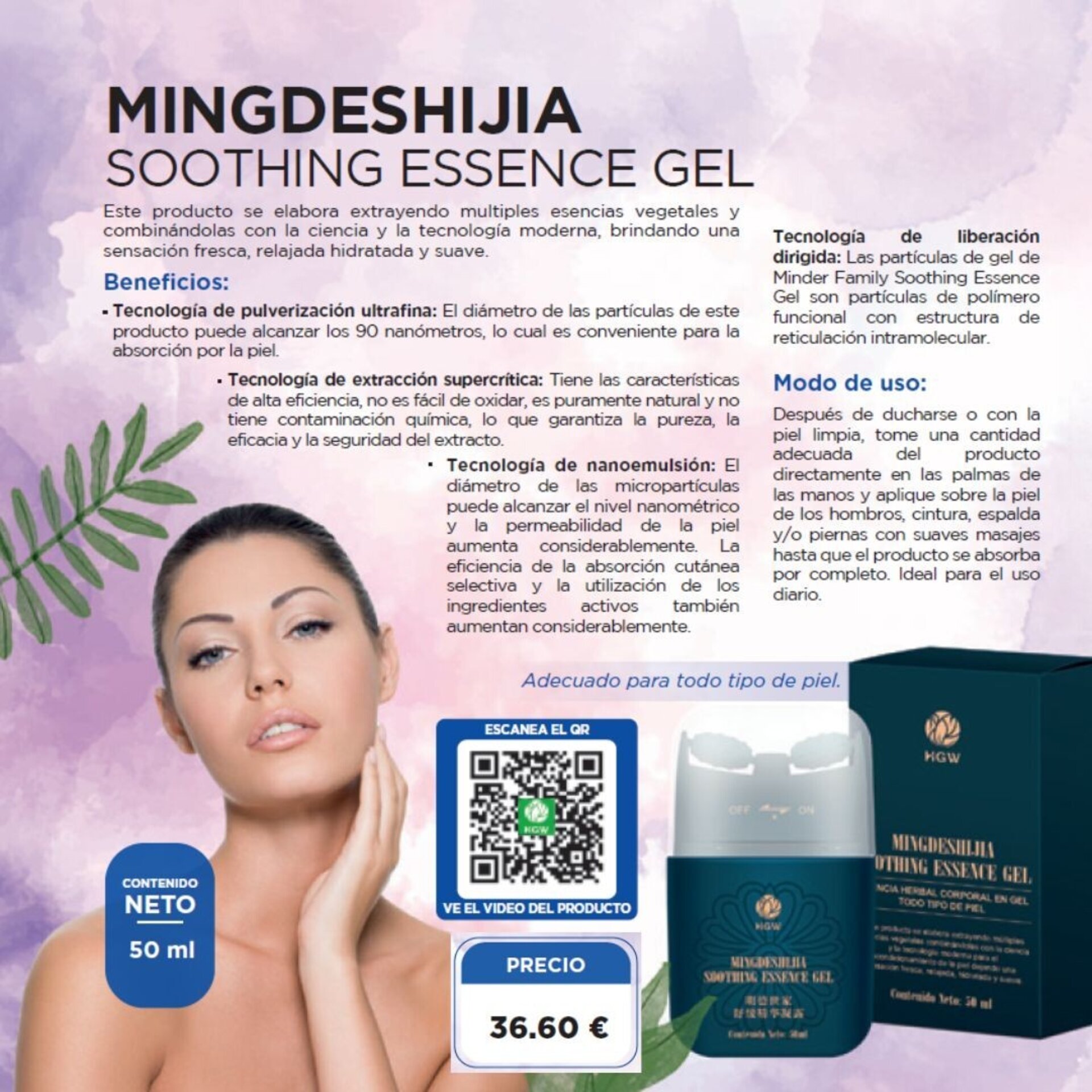 Mingdeshijia Soothing Essence Gel – Esencia Herbal Corporal en Gel (50 ml) - 2